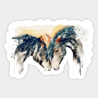 Wild Horses Watercolor Painting Sticker